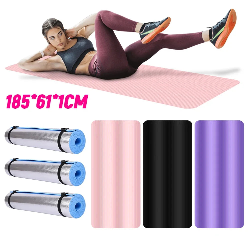 Estera de Yoga y Pilates Antideslizante NBR – 10 mm de Grosor, Multifunción Fitness