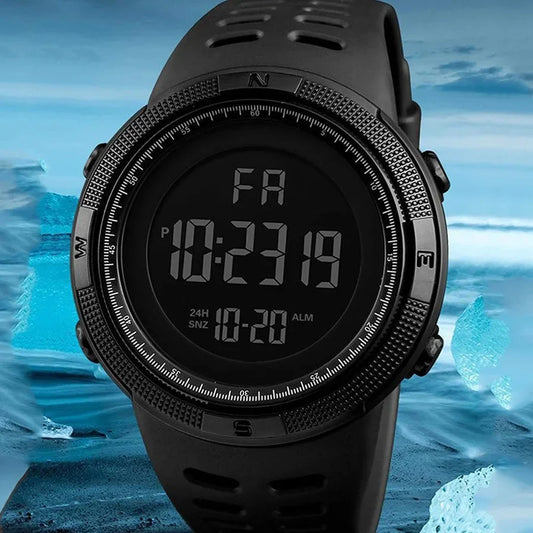 Reloj Deportivo LED Multifunción YIKAZE – Estilo Militar, Luminoso, Resistente a Golpes