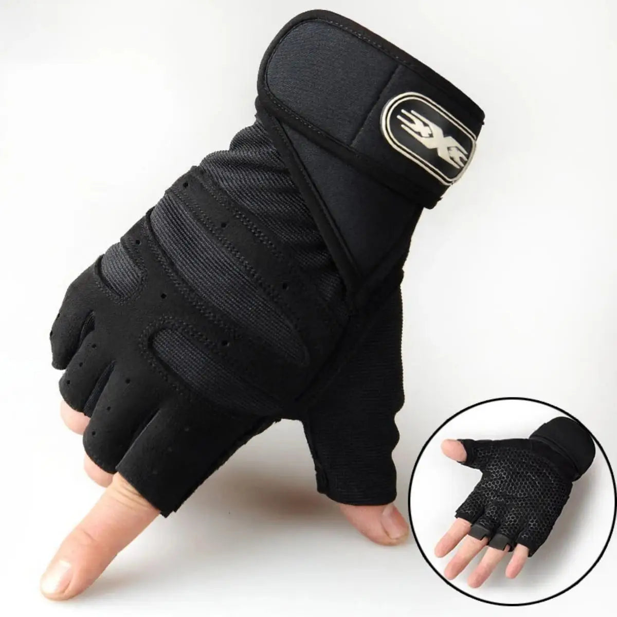 Guantes Gym Antideslizantes de Medio Dedo – Unisex con Soporte de Muñeca