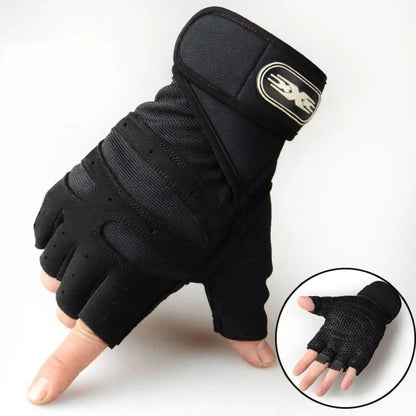 Guantes Gym Antideslizantes de Medio Dedo – Unisex con Soporte de Muñeca