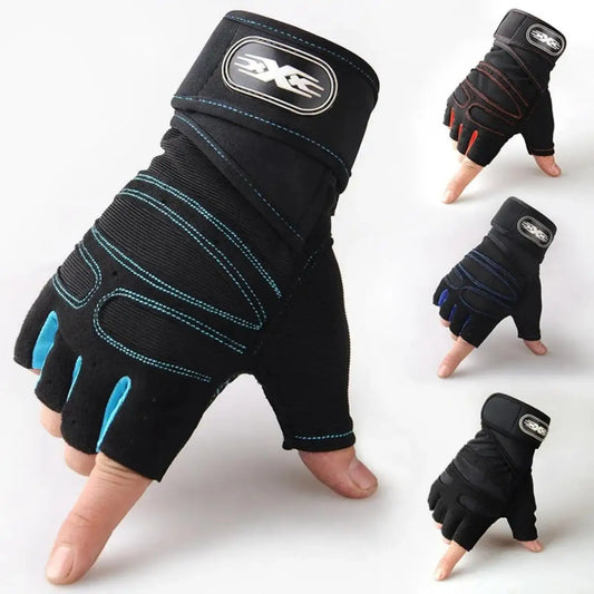 Guantes Gym Antideslizantes de Medio Dedo – Unisex con Soporte de Muñeca
