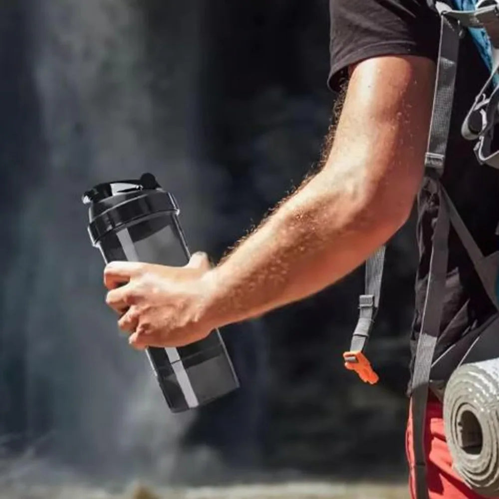 Shaker Deportivo 3 en 1 FEB.WIND – Botella Mezcladora de Proteína y Agua